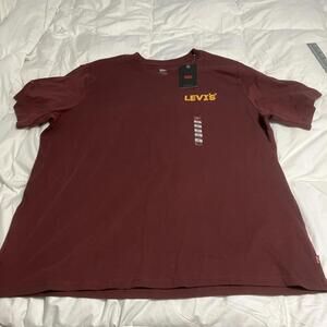 LEVI's Men’s Relaxed Fit Short Sleeve Crew Tricot Brick Red T Shirt Sz XL NWT